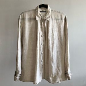 Georges Rech Synonyme 90s VTG Beige Linen Blouse